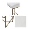 Backless Upholstered Counter Stool With Padded Seat - Ivory / Bronze - Image 6