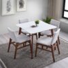 Benton - Modern Top Dining Table - Brown / Walnut Brown / White - Image 6