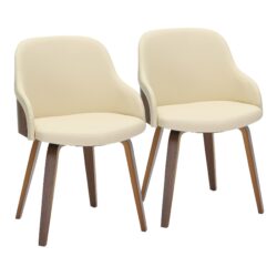 Bacci - Mid-Century Modern Dining / Chair - Walnut / Cream