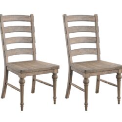 Ludin - Ladderback Dining Chairs, (Set of 2) - Taupe