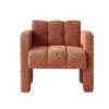 31.10" Wide Boucle Upholstered Accent Chair - Orange - Image 3