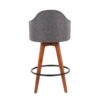 Ahoy - Contemporary Fixed Height Counter Stool With Bamboo Legs / Round Footrest (Set of 2) - Gray / Walnut - Image 5
