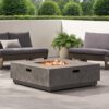 Modern Square Iron Fire Pit 50, 000 Btu - Stone Gray - Image 6