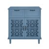 2 Door 2 Drawer Cabinet, American Furniture, Suitable For Bedroom, Living Room, Study - Blue - Image 11