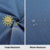 2 Piece Outdoor Chaise Lounge Chair Cushion Replacement Set - Navy Blue - Image 6