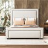 Queen Size Upholstered Bed With Slats Support, No Box Spring Needed - Beige - Image 11