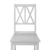 Topmax - 5 Piece Rustic Extendable Dining Table Set Round Trestle Table And 4 Cross Back Dining Chairs For Kitchen, Dining Room - Gray - Image 25