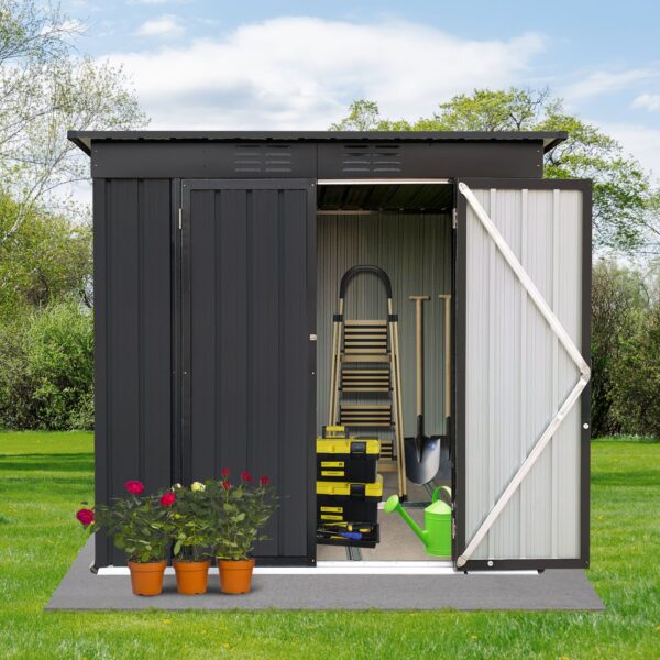 4Ftx6Ft Garden Sheds Outdoor Storage Sheds - Black