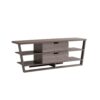 TV Stand With Four Open Shelves And Two Drawers With Cutout Handles - Dark Brown - Image 3