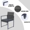 9 Pieces Patio Dining Sets Outdoor Space Saving Rattan Chairs With Glass Table Top Wicker And Cushion - Dark Gray - Image 9