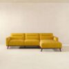 Ella - L Shaped Linen Left Sectional Couch - Yellow - Image 5