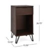 Modern Industrial Tall End Table With Drawer And Shelf - Walnut - Image 3