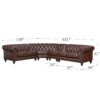 Alton Bay - Leather L-Shaped Convertible Sectional - Brown - Image 11
