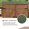 Outdoor Storage Shed With Lockable Door, Wooden Tool Storage Shed With Detachable Shelves & Pitch Roof - Yellow Brown - Image 7