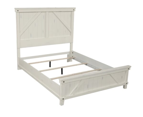 King Industrial Farmhouse Bed - White