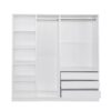 Doorless Storage Wardrobe For Dedroom With Shelves And 3 Drawers - White - Image 4