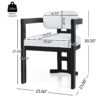 Stylish Indoor Upholstered Wood Dining Chair (Set of 2) With Rubberwood Frame - White / Black - Image 3