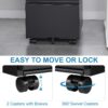 2 Drawer File Cabinet With Lock, Metal Under Desk Rolling Filing Cabinet Fits Letter / Legal / A4 Size For Home Office, Mobile Filing Cabinet - Black - Image 22