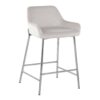 Daniella - Contemporary Fixed Height Counter Stool (Set of 2) - Chrome / White - Image 2