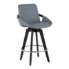Cosmo - Contemporary Fixed Height Counter Stool With Swivel And Round Footrest (Set of 2) - Black / Gray - Image 2