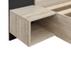 Queen Size Floating Platform Bed, With LED Lights, Bedside Nightstand - Natural - Image 6