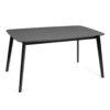 Mid Century Dining Table With Rubberwood Legs And Faux Wood Tabletop - Black - Image 7