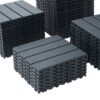 Plastic Interlocking Deck Tiles 44 Pack For Outdoor And Indoor Use, 12" X 12" Square Waterproof Patio Decking - Dark Gray - Image 6