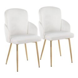 Dahlia - Contemporary Dining Chair (Set of 2) - Cream / Gold