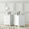 Modern Nightstand (Set of 2), Bed Side Table With 2 Drawers, End Side Table Double For Bedroom Living Room - White - Image 5