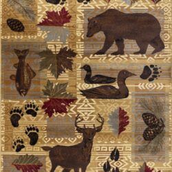 Nature's Nest - 2' X 3' Lodge Area Rug Polyester - Multi