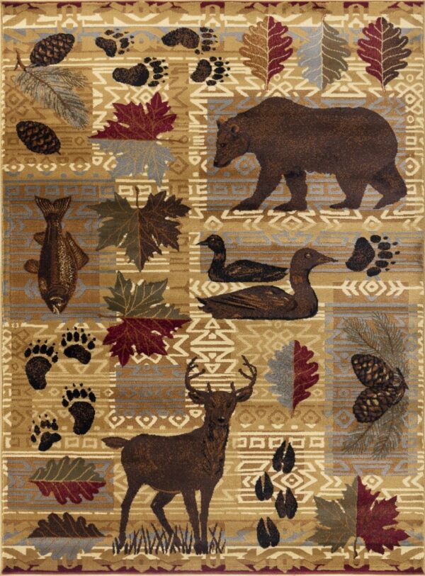 Nature's Nest - 2' X 3' Lodge Area Rug Polyester - Multi