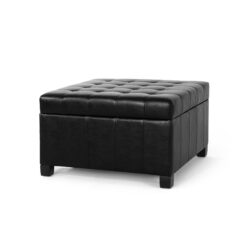 Storage Ottoman For Living Room, Bedroom - Black