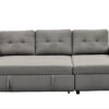Convertible L Shaped Sectional Sleeper Sofa Bed, Saving Pull Out Couch - Gray - Image 4
