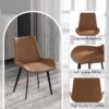 Modern Dining Chair Living Room Metal Leg Dining Chair (Set of 4) - Brown - Image 4
