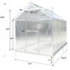 6.3'x10.2'x7' Polycarbonate Greenhouse, Heavy Duty Outdoor Aluminum Walk-In Green House Kit With Rain Gutter, Vent And Door For Backyard Garden - Aluminium - Image 22
