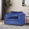 Modern Club Chair With Textured Upholstery And Pillow Accents - Navy Blue - Image 5