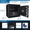 1.01 Cubic Ft Jewelry Safe V2 - Black - Image 6