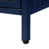 2 Doors Metal Storage Cabinet Display Cabinet With Glass Doors Metal Kitchen Sideboard Buffet Cabinet Glass Storage Cabinet For Dining Room Living Room Bedroom - Dark Blue - Image 17