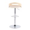 Cassis - Mid-Century Modern Adjustable Barstool With Swivel (Set of 2) - Chrome / Natural / Cream - Image 5