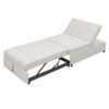 4 In 1 Sofa Bed, Chair Bed, Multi - Function Folding Ottoman Bed With Storage Pocket And USB Port For Small Room Apartment, Living Room, Bedroom, Hallway - White - Image 14