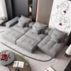 Modern Oversized Modular Sectional Sofa, Sparkling Chenille Fabric Soft Cushion Sofa With 6 Pillows, 6 Pieces Diy Combination Tufted Sofa, No Assembly Required - Gray - Image 10