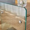 Elegant Bedside Table With Drawers And Transparent Tempered Glass Sides - Wood - Image 12