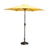 8.8' Outdoor Aluminum Patio Umbrella, Patio Umbrella, Market Umbrella With 33 Pounds Round Resin Umbrella Base, Push Button Tilt And Crank Lift - Yellow - Image 2