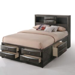 Ireland - Queen Bed With Storage - Gray Oak