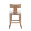 Counter Stools (Set of 2), Upholstered Counter Height Bar Stools With Solid Rubber Wood Frame, Backrest, Footrest, Armless Barstools For Home Bar, Kitchen Counter - Beige / Natural - Image 6