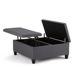 Ellis - Coffee Table Storage Ottoman - Slate Gray
