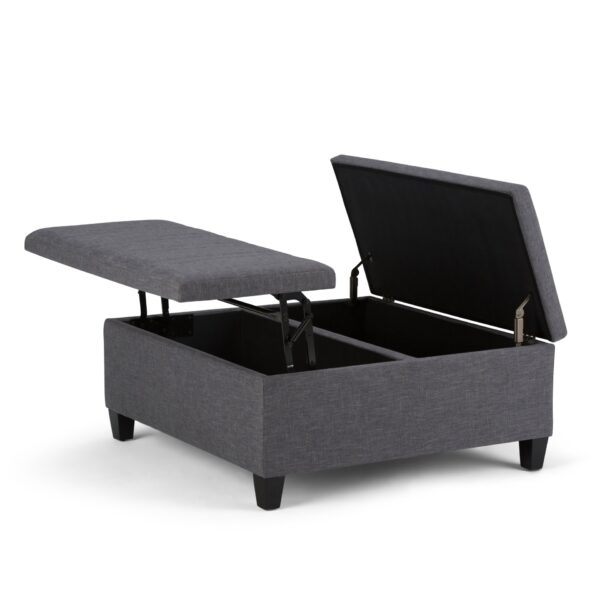 Ellis - Coffee Table Storage Ottoman - Slate Gray
