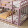 Twin Over Twin Floor Bunk Bed - Pink - Image 4