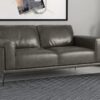 Onyx - Leather Loveseat - Gray - Image 5