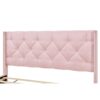 Queen Size Storage Bed Linen Upholstered Platform Bed & Two Drawers - Pink - Image 9
